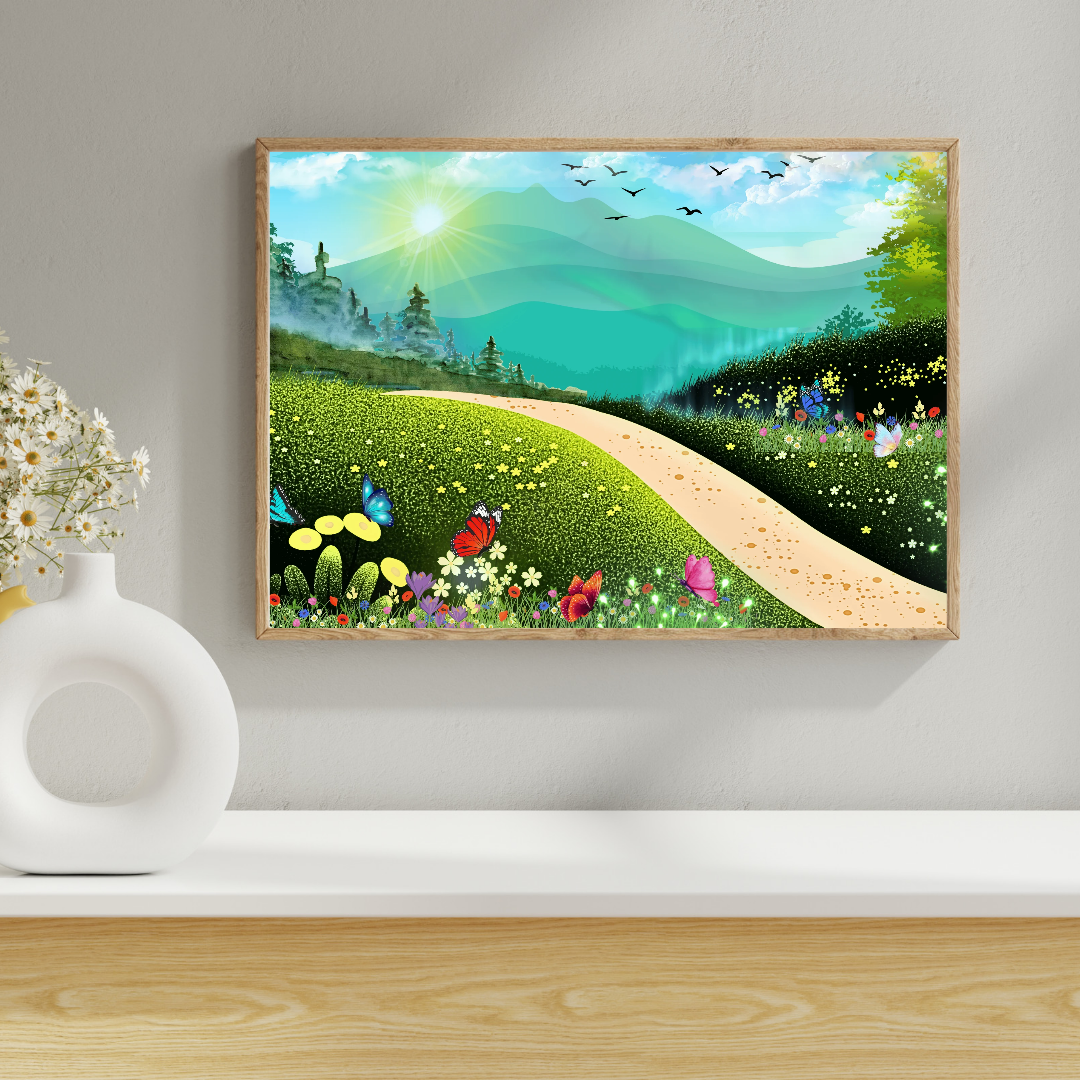 Sunlit Nature Path Wall Art | Digital Download Print