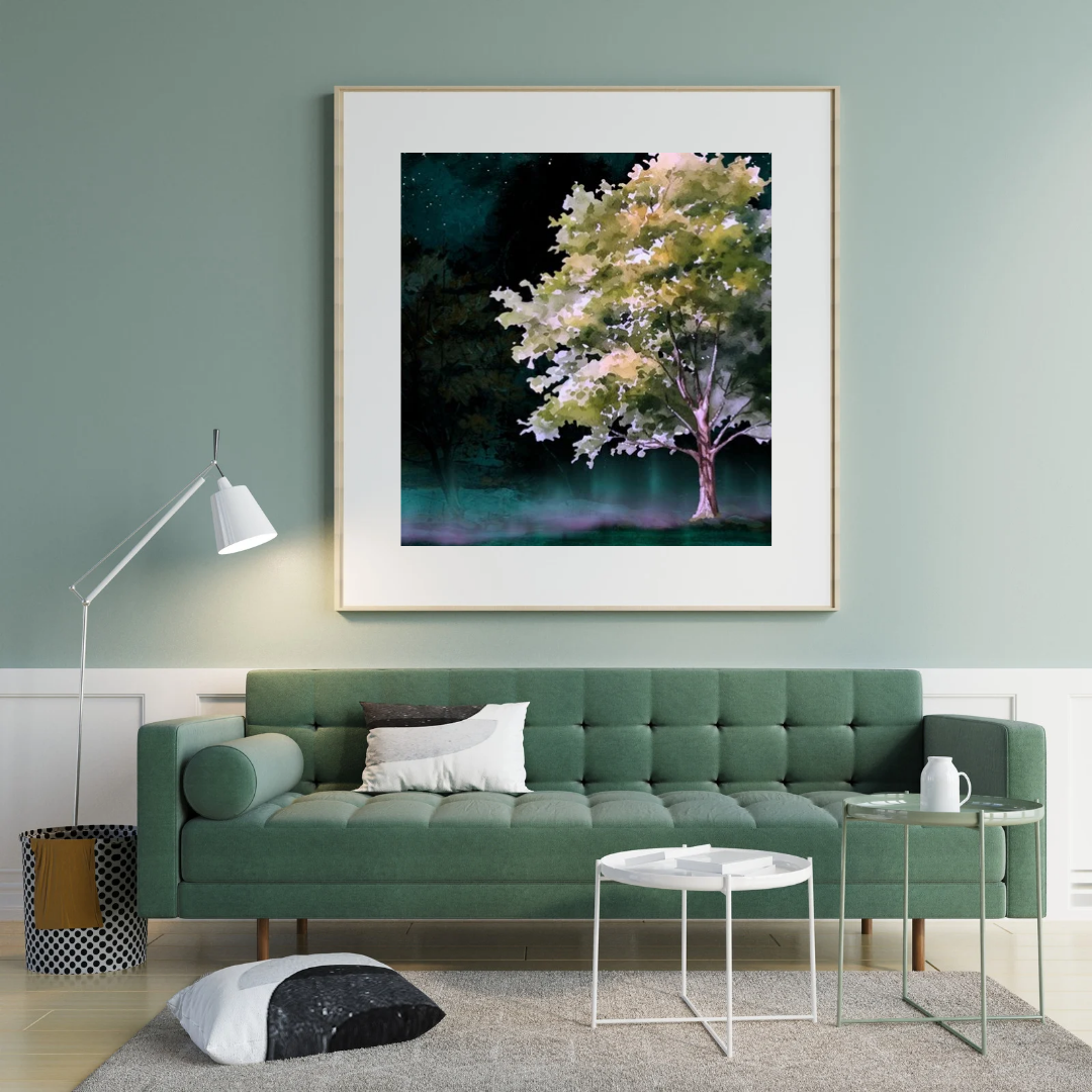 Twilight Lake Wall Art | Fantasy Nature Art | Digital Download | Serene Home Decor | Instant Download