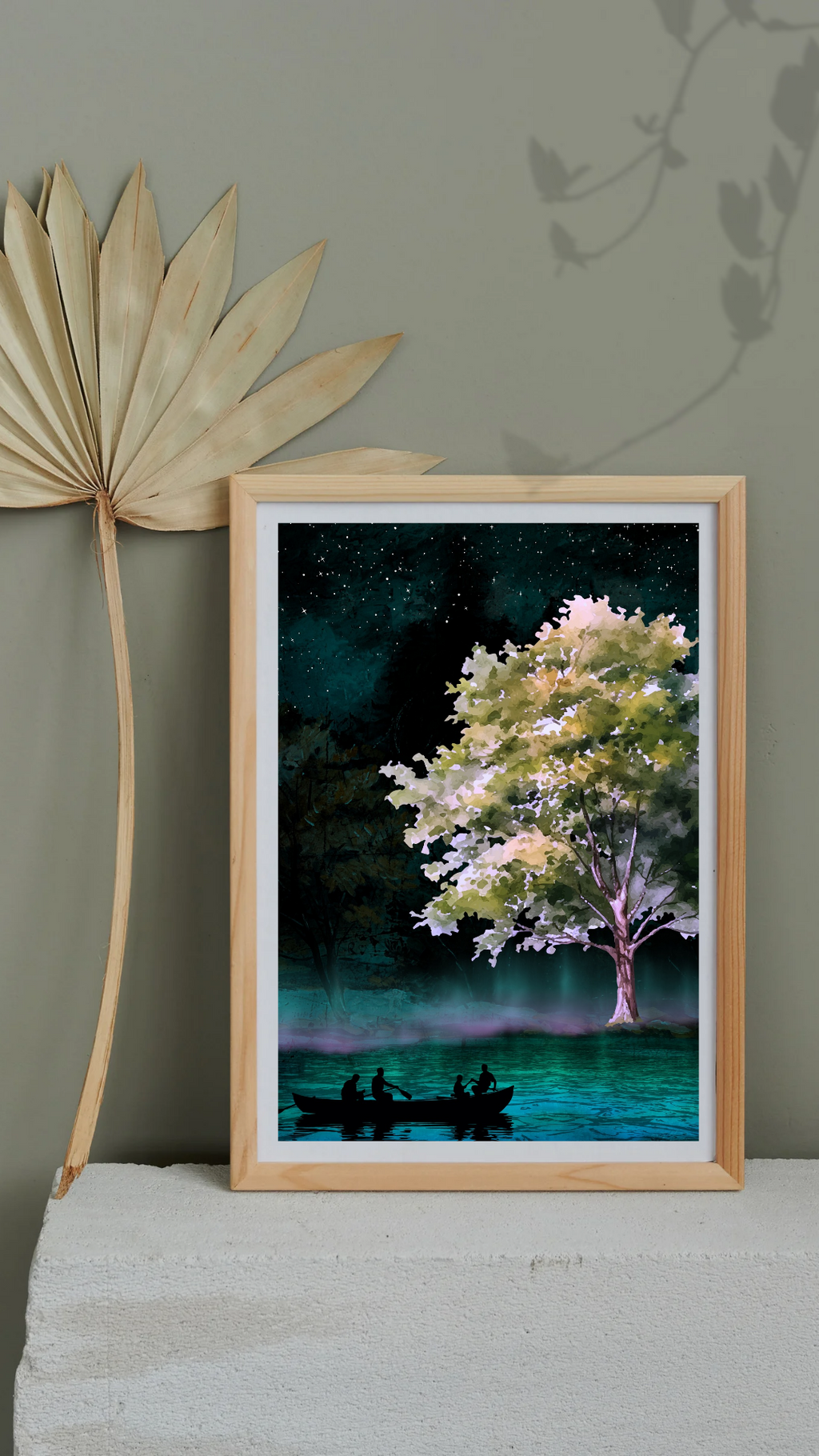 Twilight Lake Wall Art | Fantasy Nature Art | Digital Download | Serene Home Decor | Instant Download