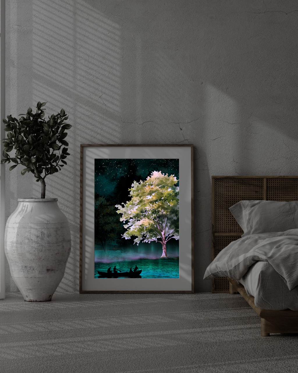Twilight Lake Wall Art | Fantasy Nature Art | Digital Download | Serene Home Decor | Instant Download