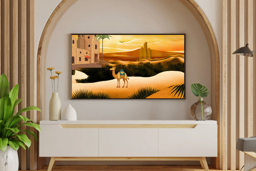 Arabian Desert Camel Landscape Art | Boho Middle Eastern Sunset Printable (Digital Download)
