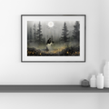 Gothic Vampire Couple Moonlight Forest Art , Dark Romance Wall Decor (Digital Download)