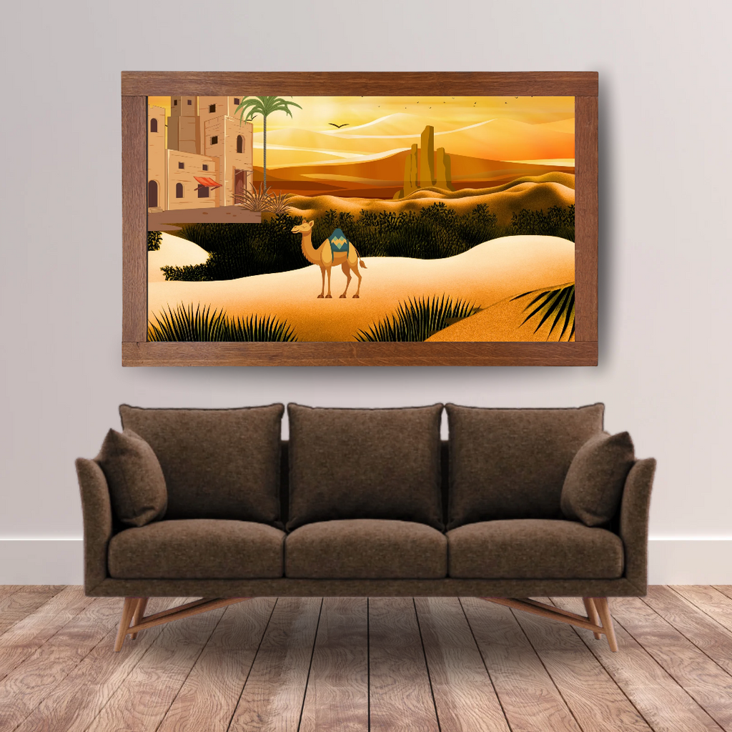 Arabian Desert Camel Landscape Art | Boho Middle Eastern Sunset Printable (Digital Download)