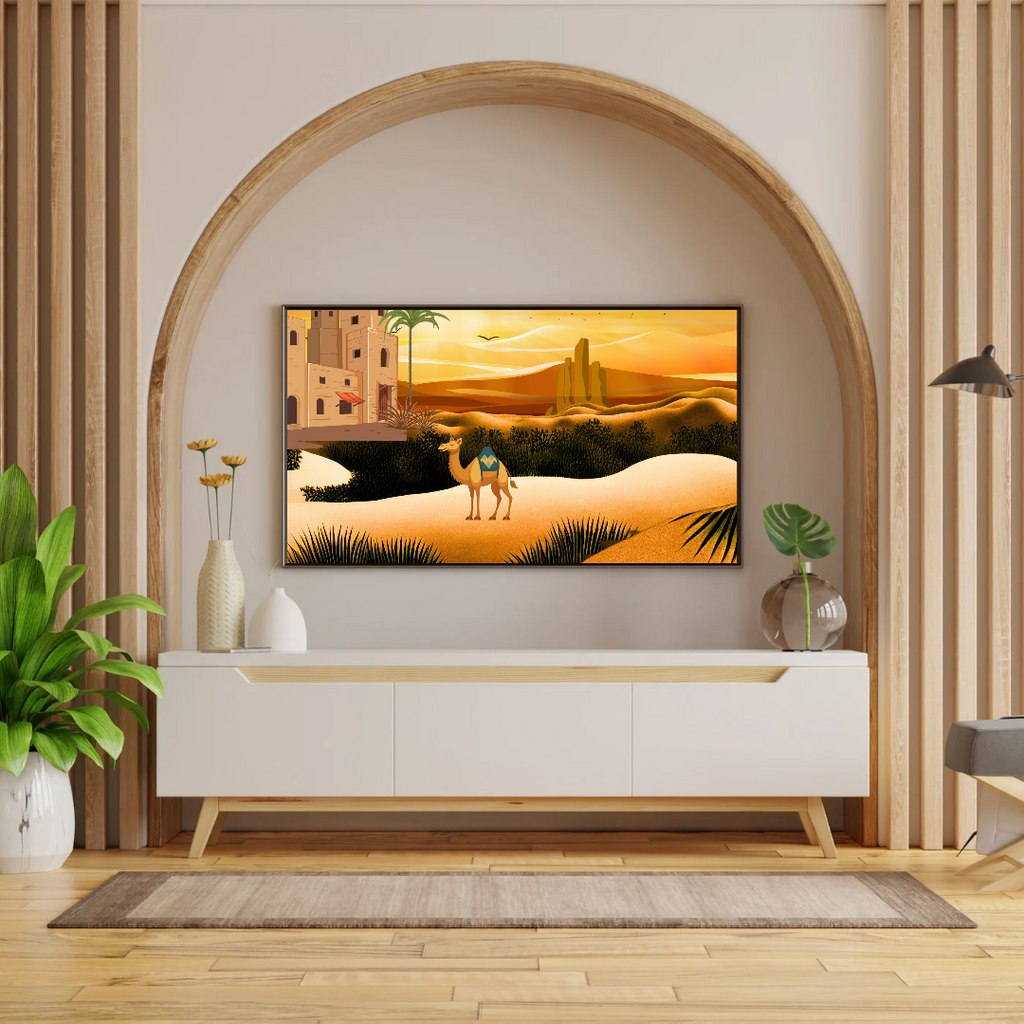 Arabian Desert Camel Landscape Art | Boho Middle Eastern Sunset Printable (Digital Download)