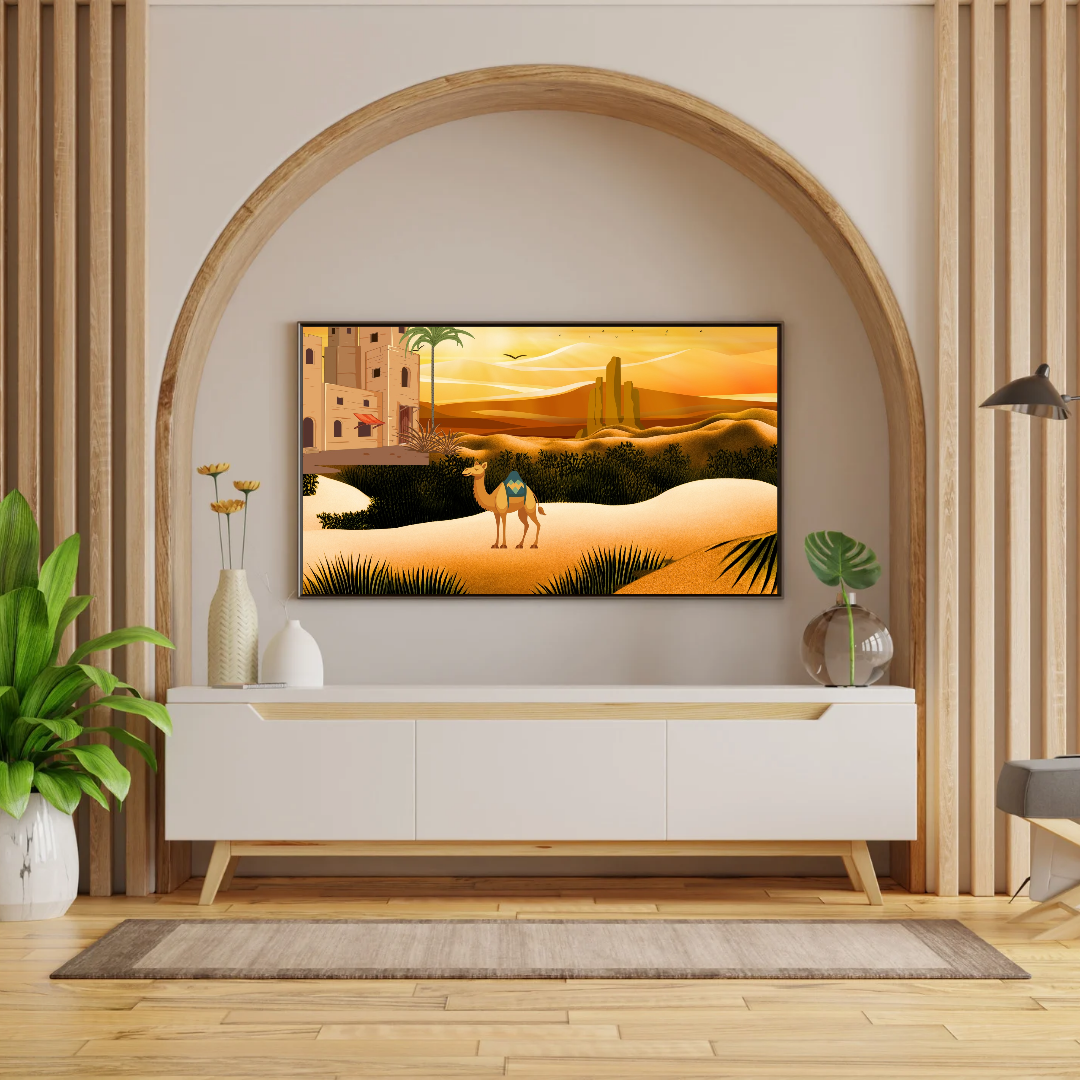 Arabian Desert Camel Landscape Art | Boho Middle Eastern Sunset Printable (Digital Download)